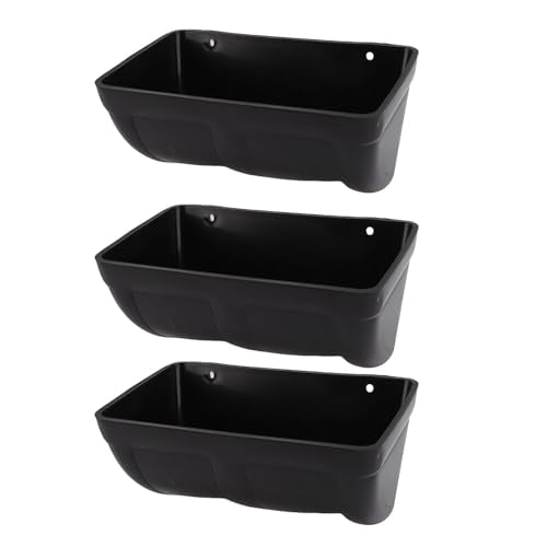 Hanging Poultry Feeder, Large Capacity Space Saving Plastic Chicken Feeder Trough, with Minimized Feed Waste Design, for Farm Coop Yard Indoor Outdoor Use (Black) - color: Black