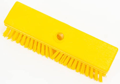 SPARTA Plastic Floor Scrub Brush, Brush Head Only, Deck Brush with ACME Standard Thread Fitting for Deck, Industrial Kitchens, and Hospitals, 10 Inches, Yellow - color: Yellow