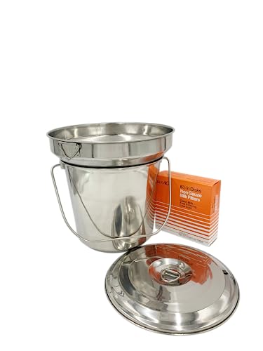 SS Strainers (Large Strainer & Pail Combo, 10 L Pail & Large Strainer Combo) - color: 10 L & Large Strainer Combo, size: Large
