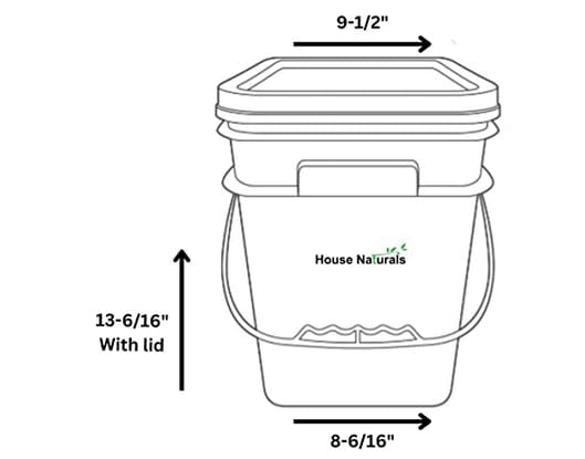 House Naturals 4 Gallon Square Food Grade Bucket Pail with Plastic Handles and Lid (Pack of 3) Made in USA containers (Purple - Black lids) - color: Purple - Black Lids