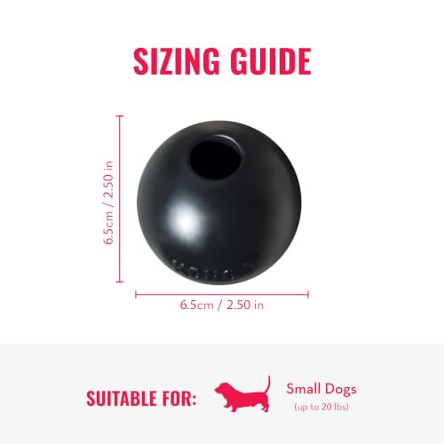 KONG Extreme Ball with Hole - Fetch Toy - Durable Dog Toy for Training, Interactive Playtime & More - Natural KONG Extreme Rubber Ball - Black - For Small Dogs - size: Small (Pack of 1)