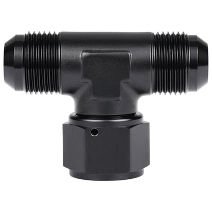 12AN Male Flare Tee T Fitting Adapter with AN12 Female Swivel On Side Aluminum Black - size: 12AN