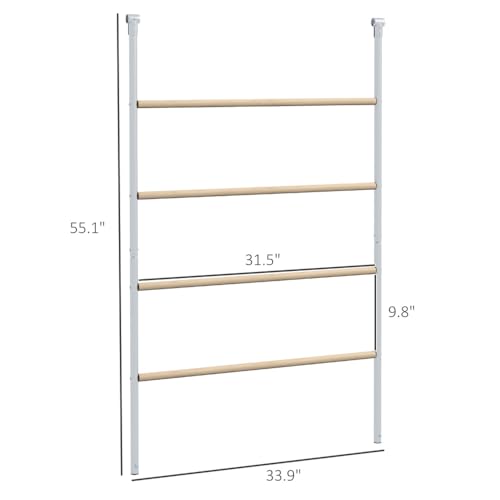 Chicken Roost for Coop, Galvanized Steel & Wood Jungle Gym with Four Height-Adjustable Tiers, 55" L x 33.75" W Roosting Bars for Hens, Ladder for Easy Assembly (22 lbs Capacity)