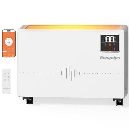 Encyclpo Smart Wall Heater with Wireless and Remote Control, 1500W Space Heaters for Indoor Use, Wall Mounted/Floor Electric Heater with Thermostat, Works with Alexa, 24H Timer,for Bedroom, Garage