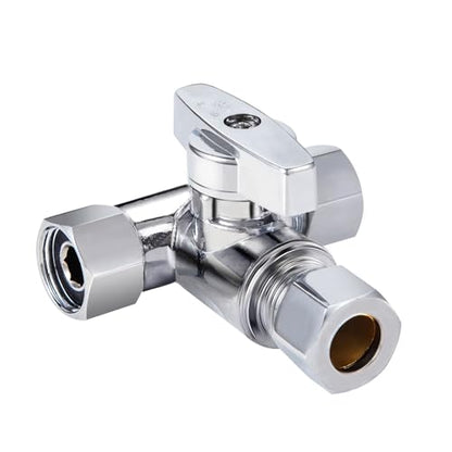 1pc Metal Brass Tube Fitting,Add-A-Tee 3-Way Compression Fitting 3/8-3/8-3/8 Tee Stop Valve 1Pack - size: 1 Pack 3/8" x 3/8" x 3/8" Tee Stop Valve