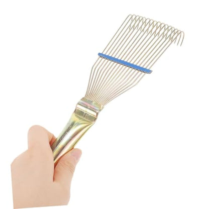2pcs Livestock Wool Brush and Cattle Curry Comb for Sheep and Horse Grooming, 23cm Small Yellow Wool Shedding Rake for Farm Animal Dematting and Itch Relief