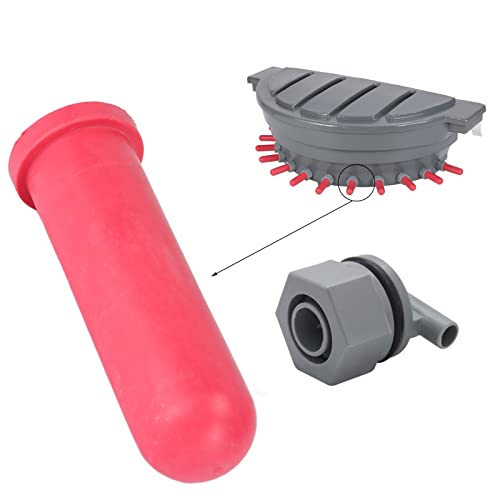 AMAKO Calf Feeder Pacifier with Fixed Base: Calf Feeder Pacifier for Feeding Milk Bucket Cow Nipple Calves Teats Soft Rubber Feeding Teats for Cattle Horse Donkey(MP76+MP76A Calf Pacifier with Valve)
