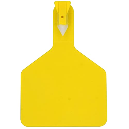 50Pcs Blank Cattle Ear Tags TPU One-Piece Z Tags Animal Identification Livestock Ear Tags for Cow, Goats, Dogs, Pigs, Sheep, Large Size,Yellow - color: Yellow