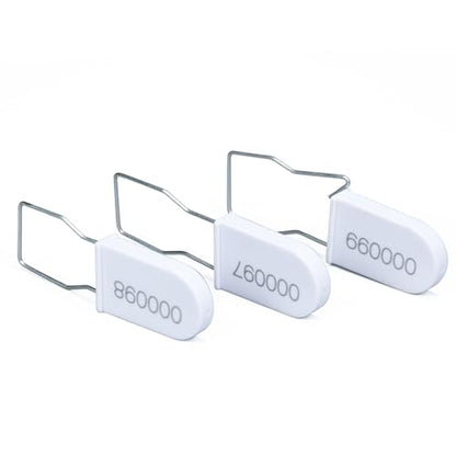 Plastic Padlock Security Seals with Metal Wire Numbered Anti Tamper Tag (500, White)