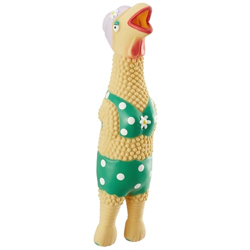 Outward Hound by Charming Pet Squawkers Grandma Hippie Chick Latex Squeaky Rubber Chicken Dog Toy, Funny Interactive Holiday Toy for Dogs, Large Size - color: Grandma Hippie Chick, size: Large
