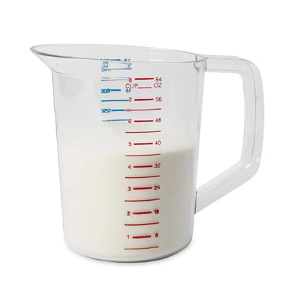 Rubbermaid Commercial Products Bouncer Clear Measuring Cup, 8-Cup/2-Quart, Clear, Strong Food Grade, Easy Read for Liquid/Dry Ingredients, for Home/Professional Kitchen - size: 2 Qt