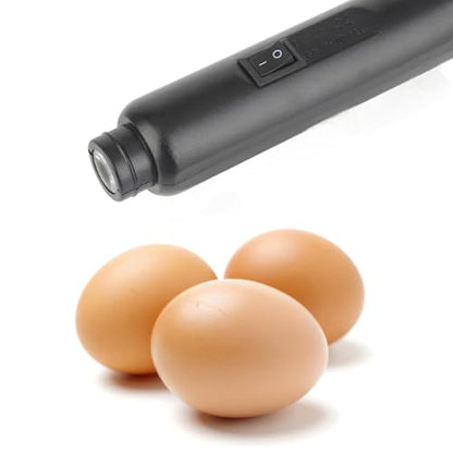 LED Light Egg Candler Tester Auto Mini Lighting Incubator for Experiment Exclusive ABS Material Black 15 x 3.5 x 3.5cm