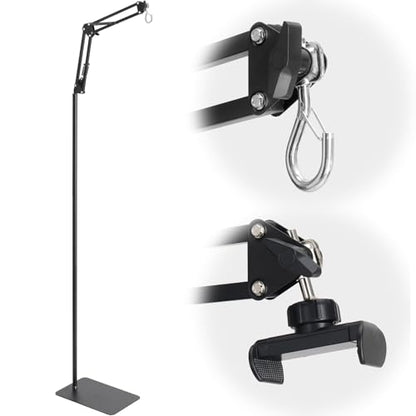 Reptile Lamp Stand, 15-46 Inch Heat Lamp Stand with Sturdy Base, Adjustable Reptile Heat Lamp Stand Holder for Bearded Dragon Turtles Snake and Chicks