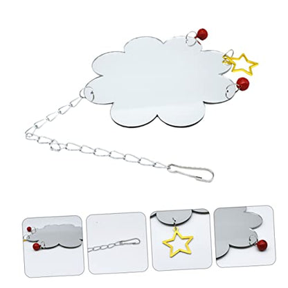 Hanging Chicken Mirror with Hook Bird Accessory for Pet Chickens and Parrots Durable Design to Enhance Play and Intellectual Development