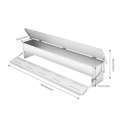 22lb Automatic Metal Treadle Feeder, 13.78in Treadle Chicken Feeder with Weatherproof Lid, Sturdy Galvanized Steel Poultry Feeders, Rat Proof Poultry Feeder for Chicken, Geese, Ducks, Turkeys