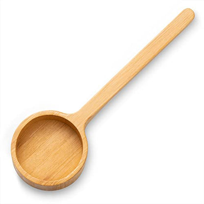 Wooden Coffee Scoop Measuring Scoop for Spices and Glass Jars with Bamboo Lids - color: bamboo 2 pcs