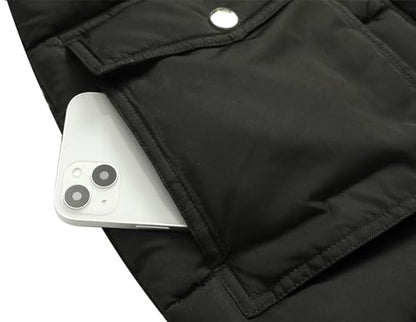 MOERDENG Women's Waterproof Long Winter Coat Thickened Down Alternative Jacket Warm Puffer Jacket Parka - color: Black, size: XX-Large