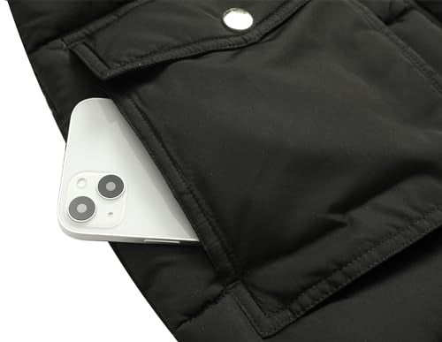 MOERDENG Women's Waterproof Long Winter Coat Thickened Down Alternative Jacket Warm Puffer Jacket Parka - color: Black, size: Large