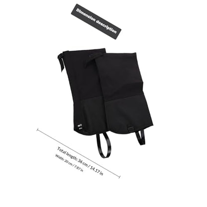 Unisex Waterproof Hiking Gaiters Snowproof Leg Warmers Extended Boot Covers M Size Black for Trekking in Snow Outdoor Protection