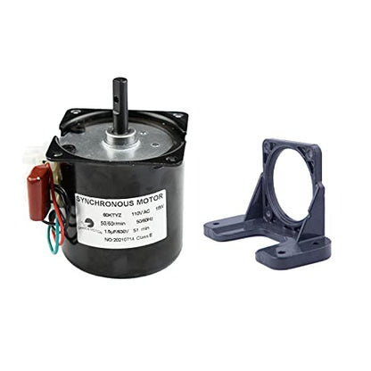 CHANCS Electric Motor Barbecue High Torque 60KTYZ 110V 50-60RPM Reduction Motor Reversible Fixed Bracket - size: 50/60r/min Motor+Bracket
