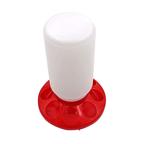 Automatic Poultry Feeder Small, Waste Free Chicken Feeder Jar, Baby Chick Feeder for Birds Pigeon Quail 1 Quart (Red and White)