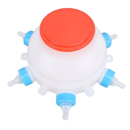 Lamb Feeding Bucket, 6 Pacifiers Small Animal Milk Feeder, 2.5L Lamb Drink Nipples, Piglets Feeder, Livestock Teat Milk Feeding Tool Raising Equipment