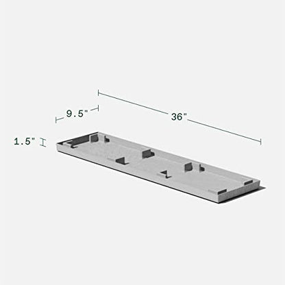Veradek Midori Long Trough Planter (Light Grey, 39 inch - 2 Pack with 2 Saucer Trays) - color: Gray, size: 39 inch - 2 pack with saucers