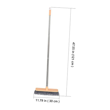 COLLBATH Stainless Steel Cleaning Floor Brush Long-Handle Bathroom Broom Grout Brush Mop Head Comfortable to Hold - color: Multicolor