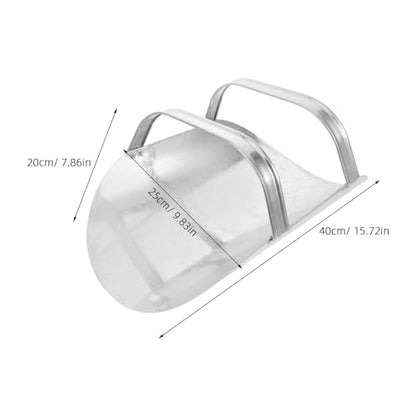 ORFOFE Heavy Duty Metal Feed Scoop for Livestock and Pets – Thickened Iron Grain Shovel for Horse, Goat, Chicken Feeding, Double Handle Design