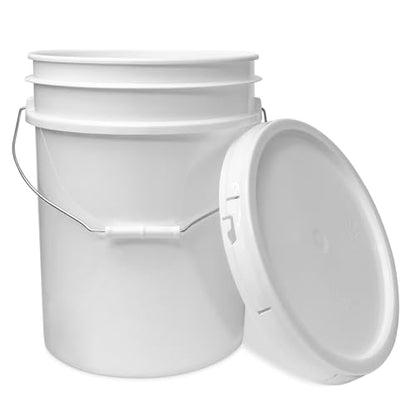 ePackageSupply 5 Gallon Bucket - Food Grade w/Lid BPA-Free,60 Pack - White | Airtight Gasketed Tear Strip Lid, Heavy-Duty 90 Mil HDPE Plastic Pail, Bulk Storage, Food Safe Durable Container, Made in USA - color: White, size: 60 Packs
