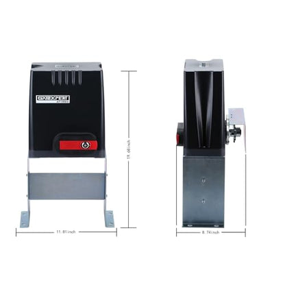 Automatic Sliding Gate Opener with Remote Control Transmitters and Infrared Photocell Sensor - Chain Driveway Security Door Operator Kit (for 1350lb & 26ft Gate, AT1350) - size: AT1350-BLACK