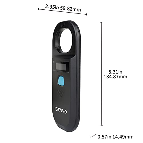 Pet Microchip Scanner Rechargeable RFID EMID Micro Chip Reader Scanner 134.2kHz 125kHz 15 Digits Pet Chip ID Scanner for Animal/Pets/Pigs/Dogs/Cats (190A)