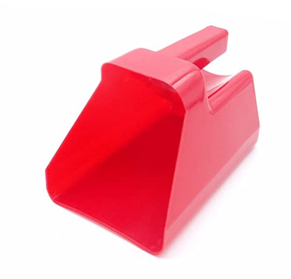 3 Quart Feed and Pet Food Scoop for Farm Animals and Pets - Stackable - Durable - color: Red 2 Pack