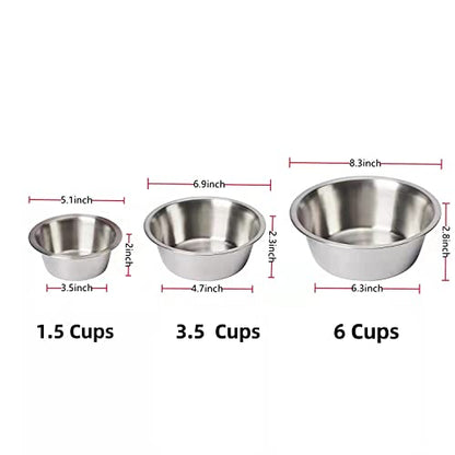 FOYO Stainless Steel Pet Bowls Set - Cat and Dog Small Bowls, 12 OZ Food and Water Dishes, Set of 2 - size: 1.5 Cups(12 OZ)