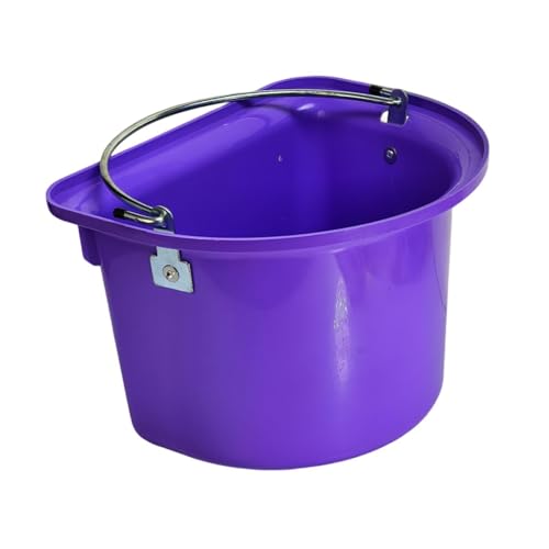 Qianly Horse Feed Bucket Feed Trough Farm Mountable for Easy Hanging Versatile Ergonomic Livestock Feeding Container Heavy Duty, Purple - color: Purple