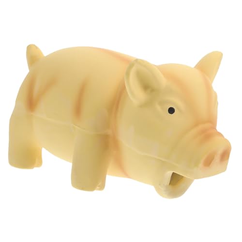 BESPORTBLE Dog Chewing Toy for Teeth Grinding Pig Shaped Squeaky Teething Plaything for Dogs and Puppies Interactive Pet Toy to Furniture Damage