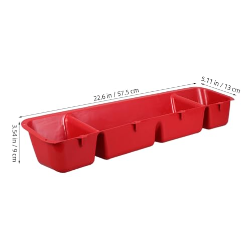 4PCS Livestock Feeder Trough - Wall Mounted Livestock Hay Rack - Divided Chicken Feed and Water Box - Farm Animal Feeding Tray for Goats Sheep Rabbit