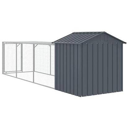 Chicken Cage Outdoor 159x46x48 in Anthracite Galvanized Heavy Duty Steel Coop Large Run for Backyard Poultry Hen House Garden Flock - size: 159.4 x 46.1 x 48.4 in (W x L x H)