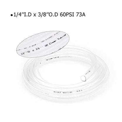 1/4’’ ID × 3/8’’ OD - 10 ft Clear Plastic Vinyl Tubing, Flexible PVC Hose Lightweight Non-Toxic vinyl Tube for Transfer Water Air Oil - size: 1/4'', style: 10 feet
