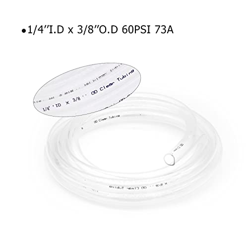 1/4’’ ID × 3/8’’ OD - 50 ft Clear Plastic Vinyl Tubing, Flexible PVC Hose Lightweight Non-Toxic vinyl Tube for Transfer Water Air Oil - size: 1/4'', style: 50 feet