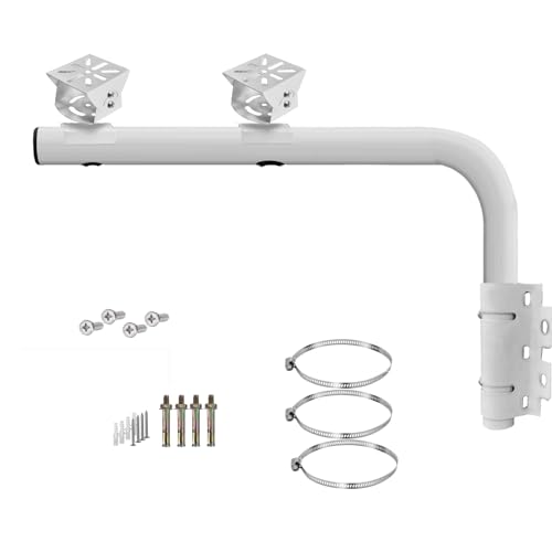 WiTi Heavy Duty Dual Mount 15.7inch (40cm) Arm Bracket for Tempest Weather Station, Cameras, Long Pole with 2 Mounts for Security Surveillance System, Weather Station, Project and Home Solution