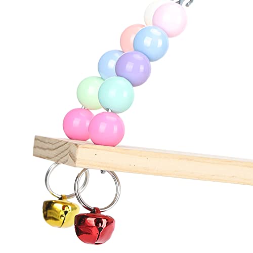 Chicken Swing, Pet Chicken Swing Toys with Wooden Chicken Wooden Standing Swing Toys Hanging Perch with Bells for Medium Large Parrots HenToys