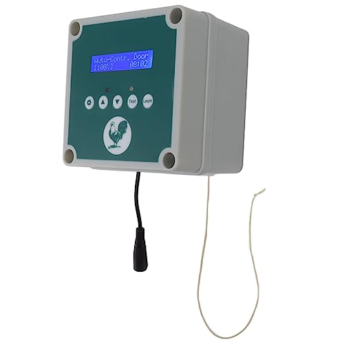 BSTiltion Automatic Chicken Coop Door Controller, Timer Remote Control Light Sensor Poultry House Door Actuator Motor Kit, with LED Display for Chicken Duck Goose (US Plug)