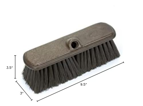SPARTA Flo-Thru Heavy-Duty Deck Scrub Brush Nylon Bristled, Boat and Floor Scrub Broom with Protective Bumper for Floors and Large Equipment, Plastic, 9.5 Inches, Brown - color: Brown