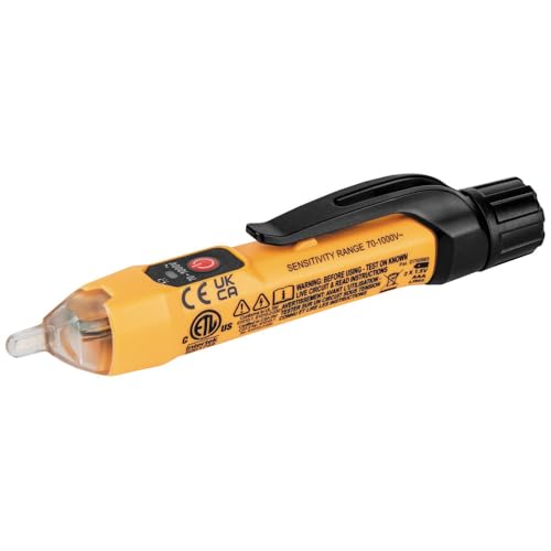 Klein Tools NCVT1XT Voltage Tester, Non-Contact Low Voltage Test Pen, 70V to 1000V AC, Durable IP67 Tester is Dustproof and Waterproof