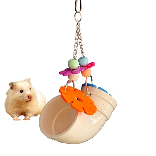 Hanging Foraging Toy for Small Animals Slow Feeder Enrichment Tube with Wide Openings Chew-Resistant Cage Toy for Hamsters Mice and Small Birds