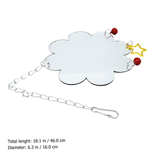 GALPADA Chicken Themed Bird Hanging Mirror Toy Pet Mirror Sound Bell for Fun Material