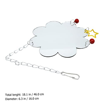 GALPADA Chicken Themed Bird Hanging Mirror Toy Pet Mirror Sound Bell for Fun Material