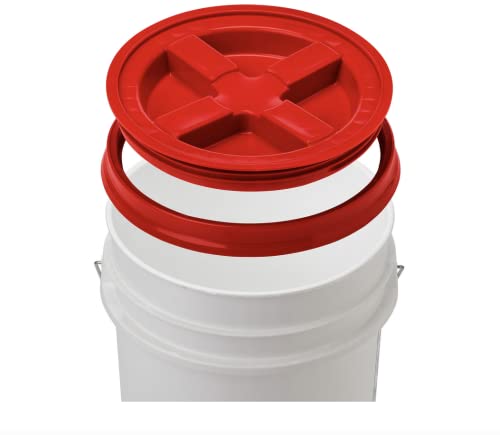 House Naturals 5 Gallon Pink Food Grade BPA Free Made in USA Bucket Pail with Screw On Airtight Scarlet Red lid (Pack of 3)