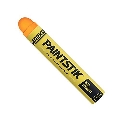 Markal 88624- Painstik High-Intensity Solid Paint Marker (Old E Paintstik) for Coding, Identification, Layout and Assembly Work, Fast Drying, for Dimly Lit Areas, Orange (12 Pk) Made in USA - color: Orange